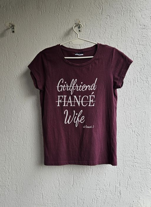 Bordowa koszulka L panna młoda narzeczona wife śmieszna koszulka panie