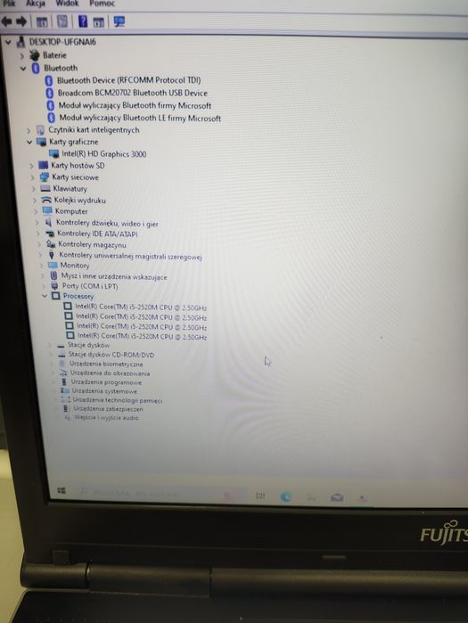 Laptop Fujitsu Siemens Intel i5 dysk SSD matryca HD