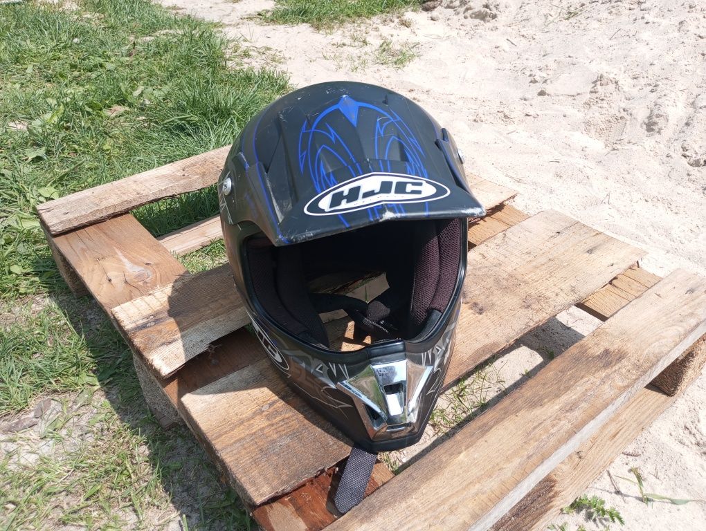 Kask HJC helmets cross  czarno-niebieski 85 cm C6
