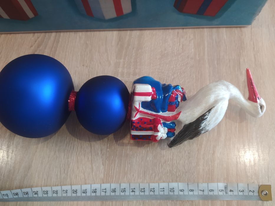 Bocian komozja family bombka czubek na choinke  mostowski