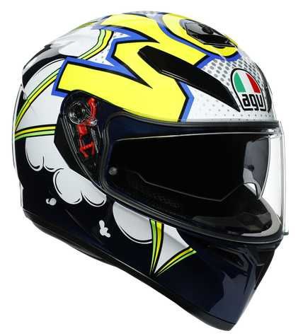 Kask integralny AGV K3 SV MULTI BUBBLE Blue/White/Yellow