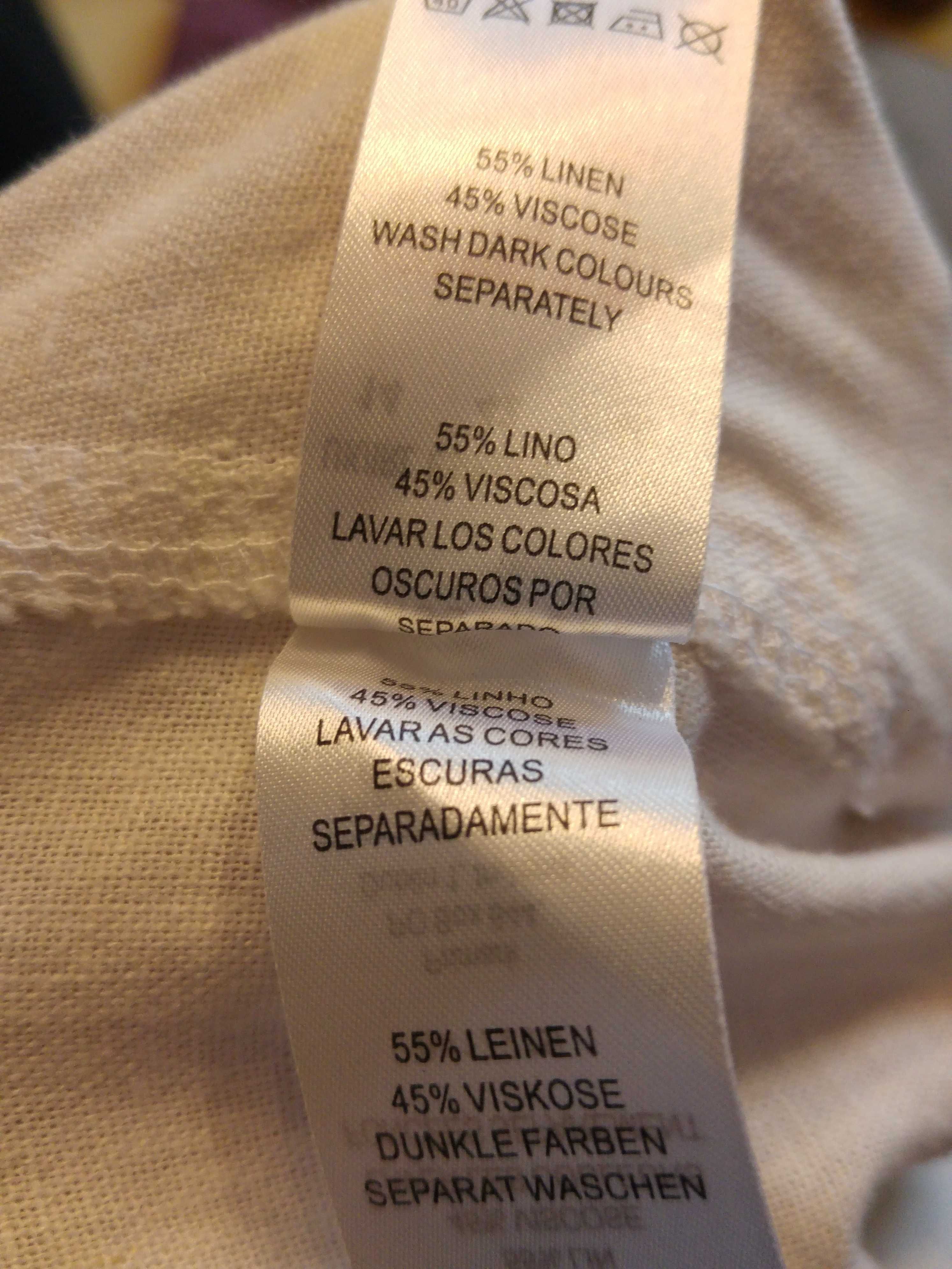 Spodnie, spodenki damskie lniane białe