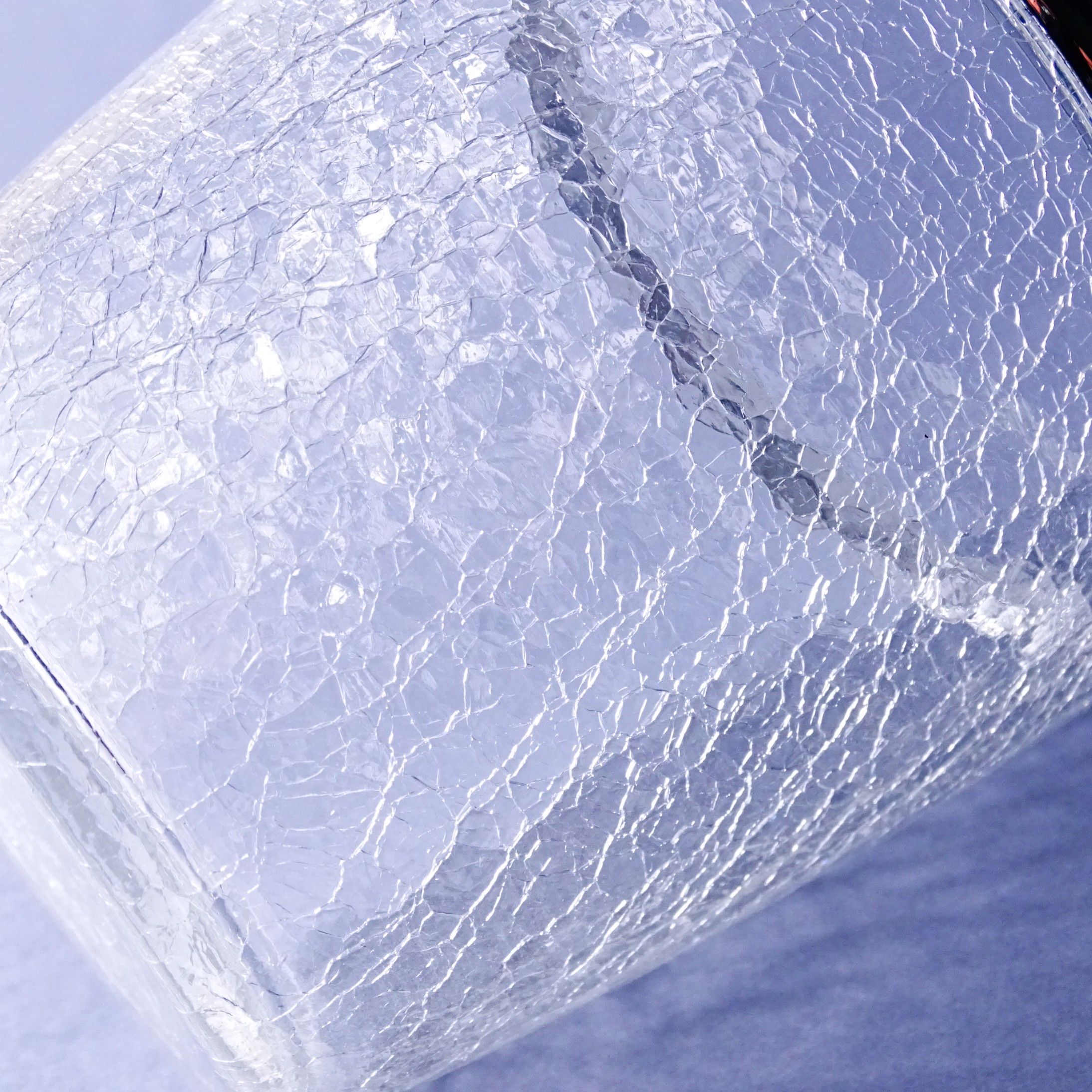 krakelura szkło lodowe lata 60-te piękne wiaderko na lód