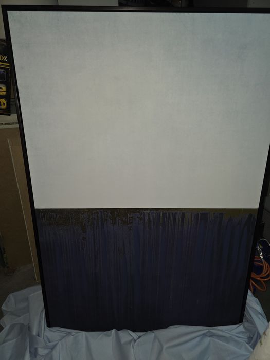 Quadro azul e branco de parede