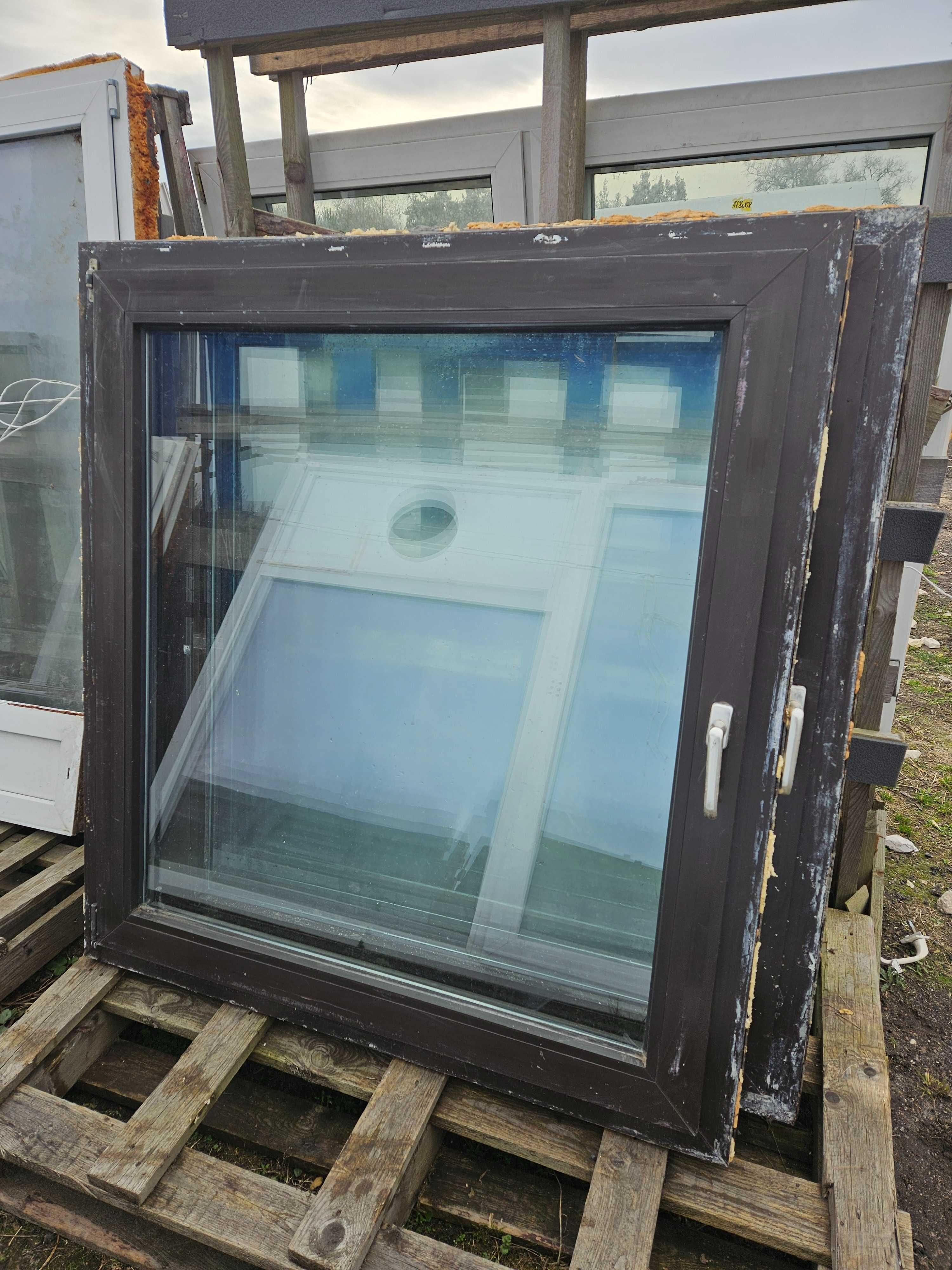 OKNA Plastikowe PCV 123x133cm 6 sztuk okno brązowe