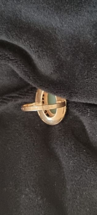 Pierścionek złoty z nefrytem pr.583