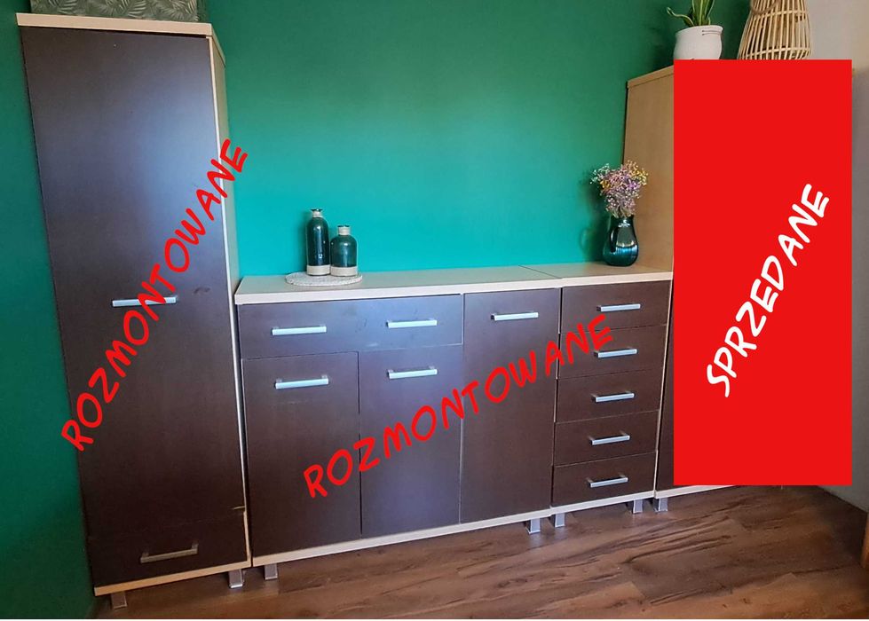 szafka wąska, komoda, słupek, stolik RTV, kolor wenge