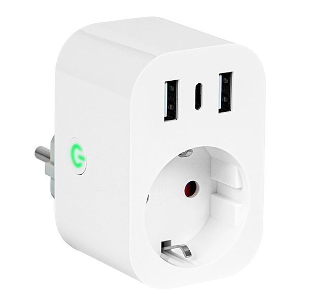 Inteligentne gniazdko sterowane WiFi TUYA USB + 2x USB-C 72-077#