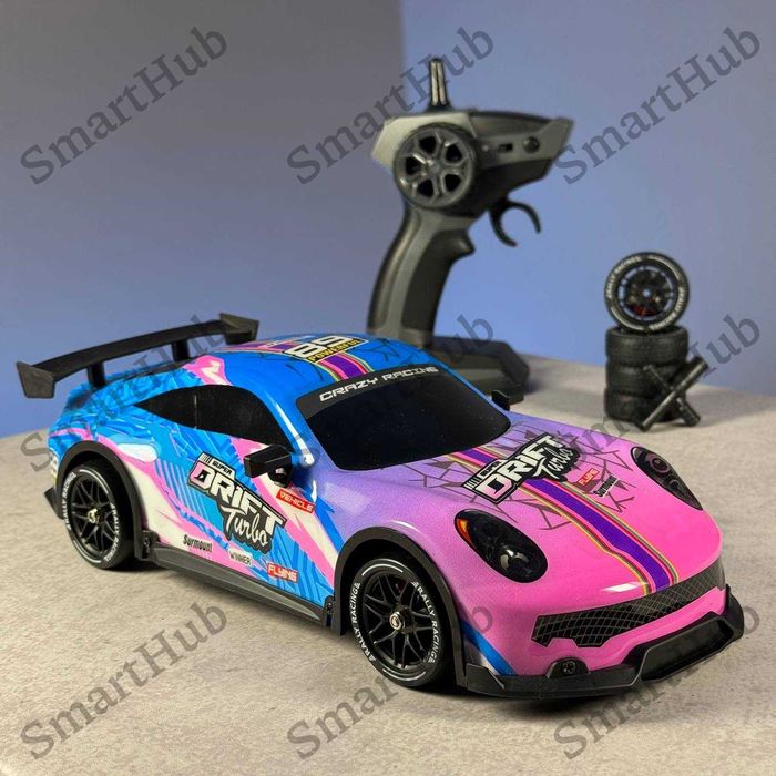 Машинка для дрифту на радіокеруванні Porsche Neon. Дрифт машинка Рожев