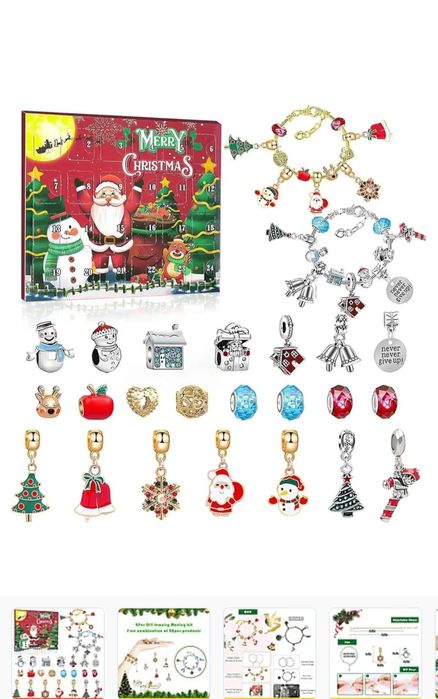 Адвент-календар браслет Christmas Advent Calendar Charm Bracelet