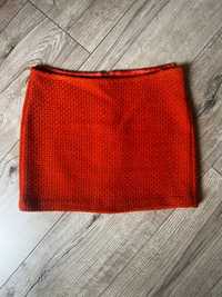 Оранжевая шерстяная мини юбка sisley