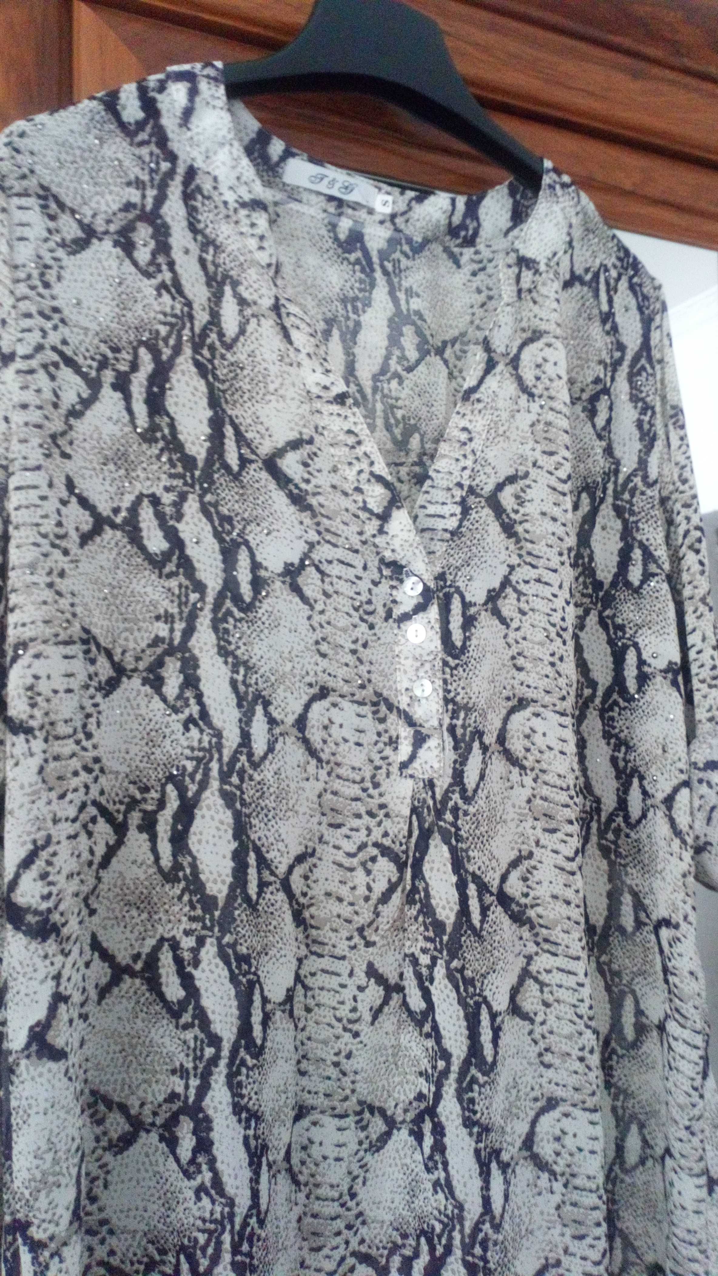 bluzka tunika r. S, wężowy wzór