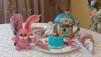 Інтер'єрна іграшка до Великодня - Зайченятко-яєчко "Рожева ніжність"