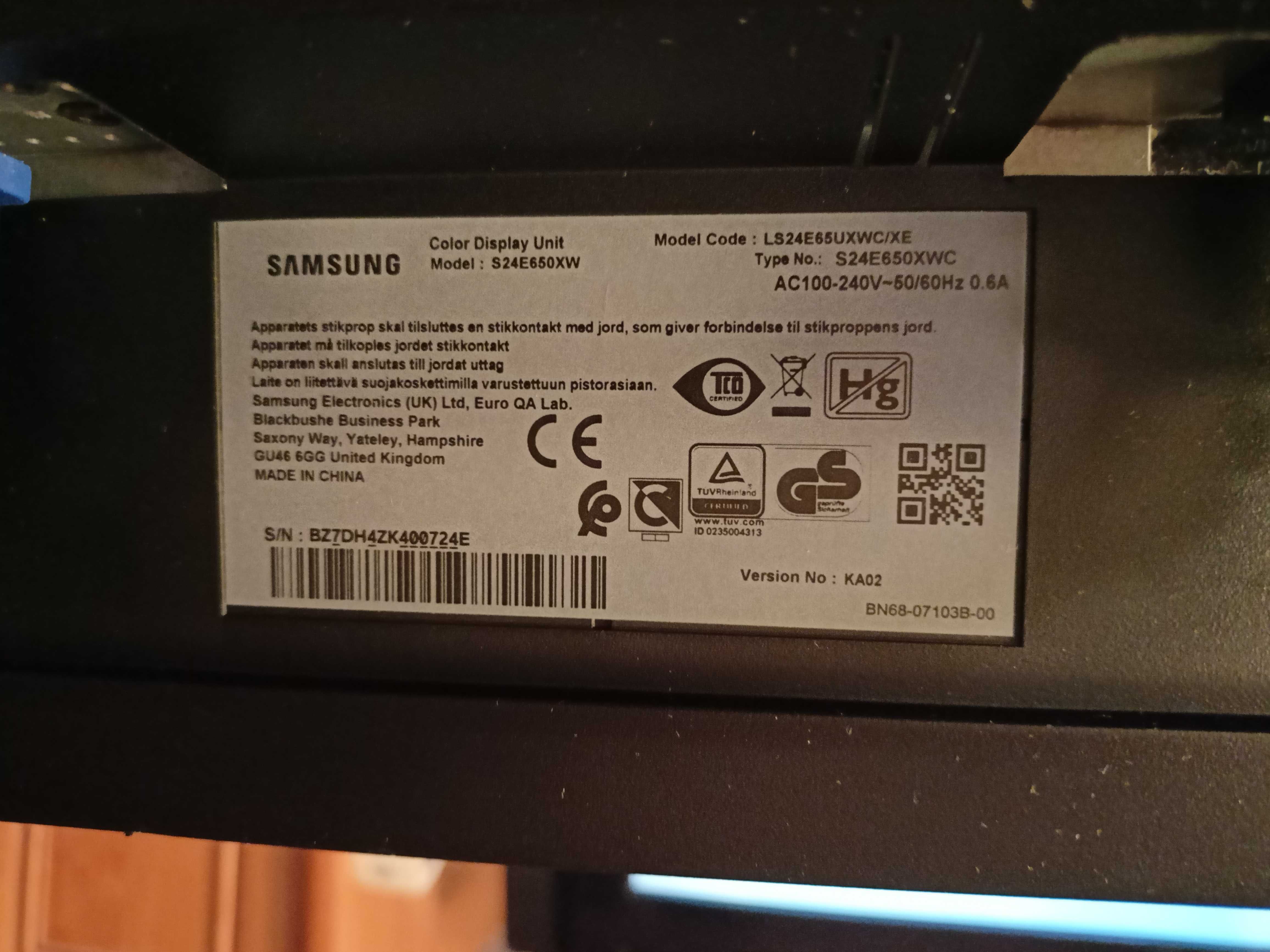 Monitor Samsung s24e650xw 1920x1200 LED PLS