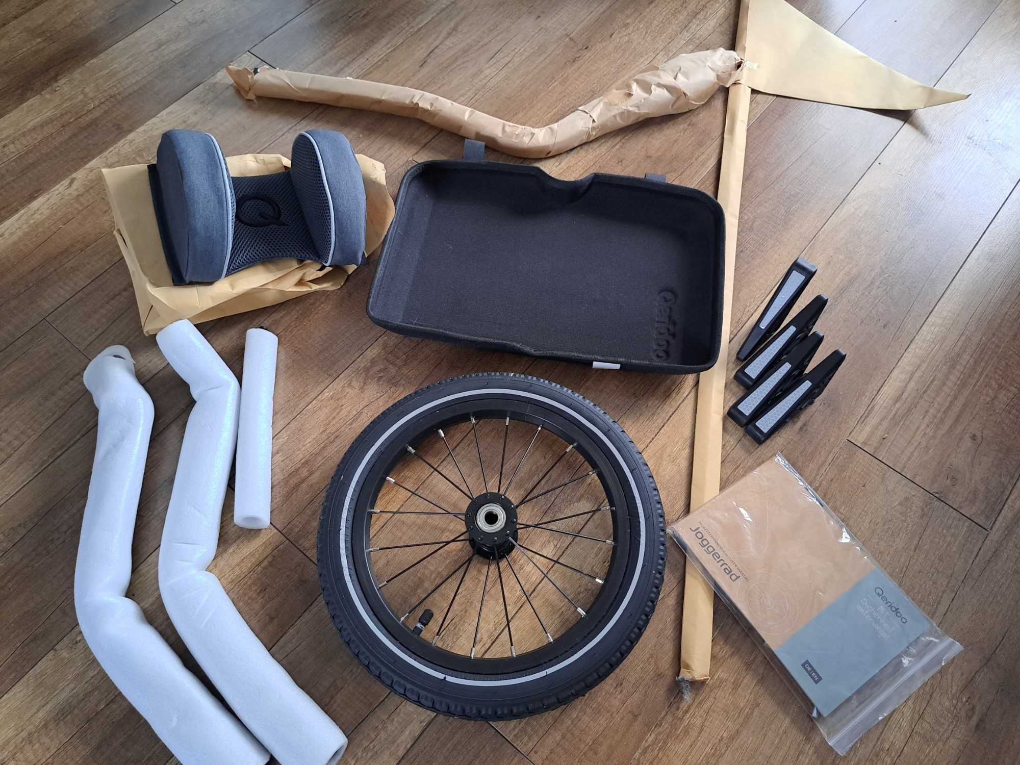 Przyczepka rowerowa Qeridoo Kidgoo 1 jak nowa na gwar. plus k.jogger