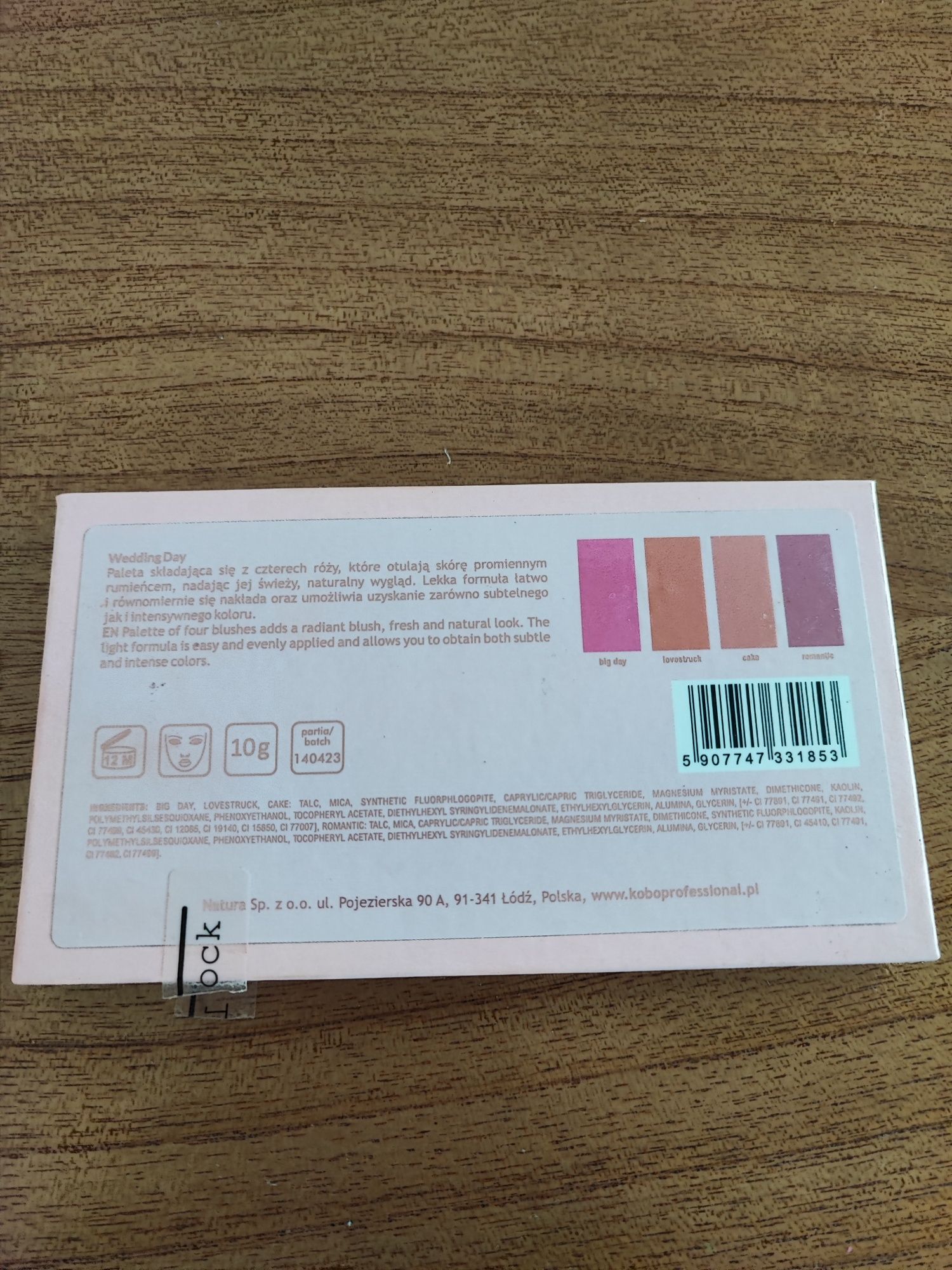 Kobo Professional Wedding Day blush Palette by Daniel Sobiesniewski