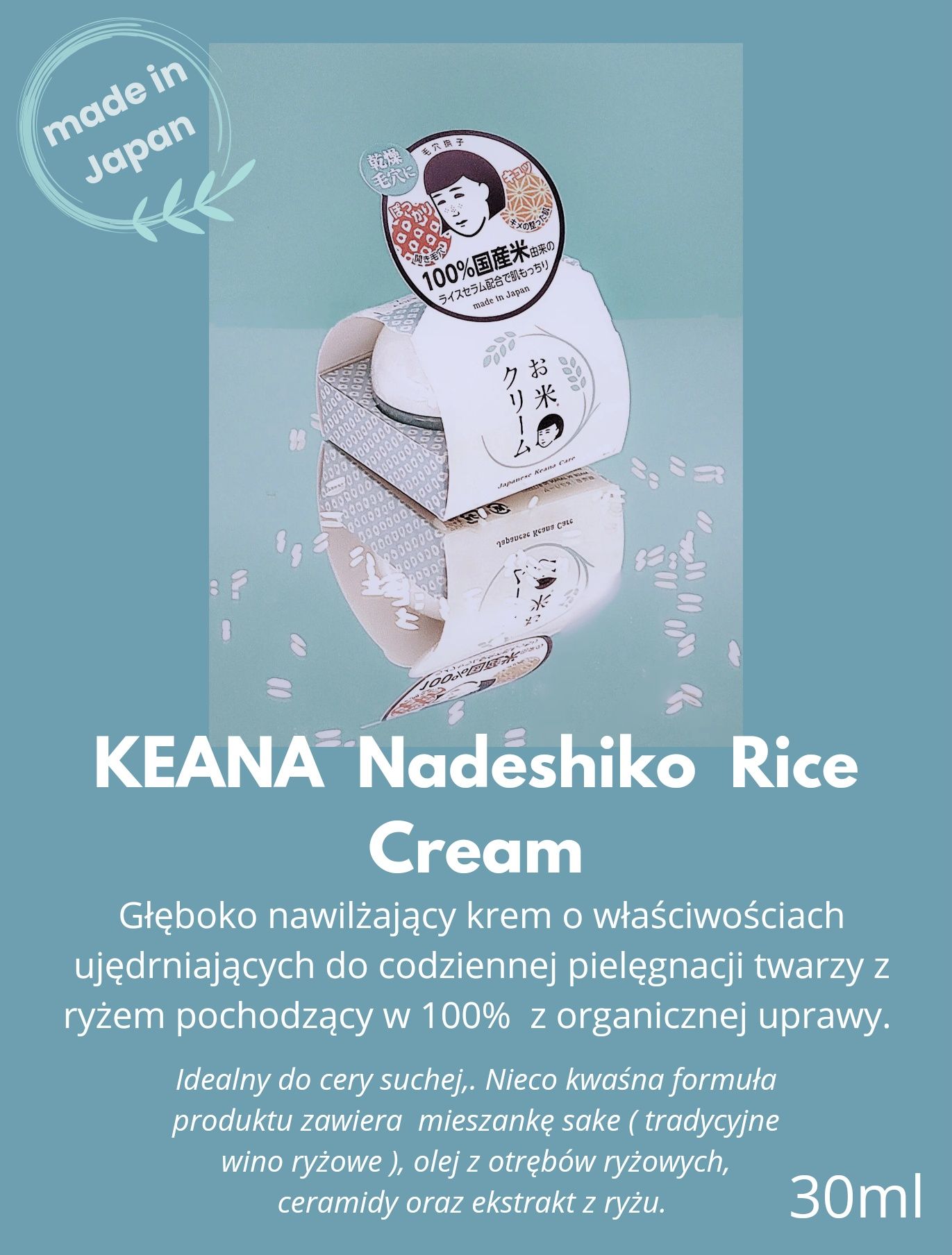 Dzień Mamy Japoński KREM KEANA Nadeshiko Rice  100% oryginalny