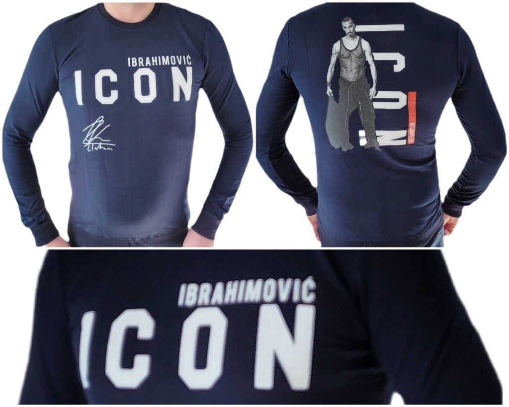 Bluza męska DSQUARED2 ICON Ibrahimovic granatowa