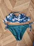 Bikini monstera zielone 36-38 miseczka B regulowane