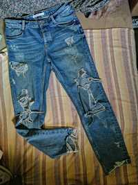 NOWE spodnie dżinsy Ripped jeans boyfriendy mom fit vintage ZARA  xs S