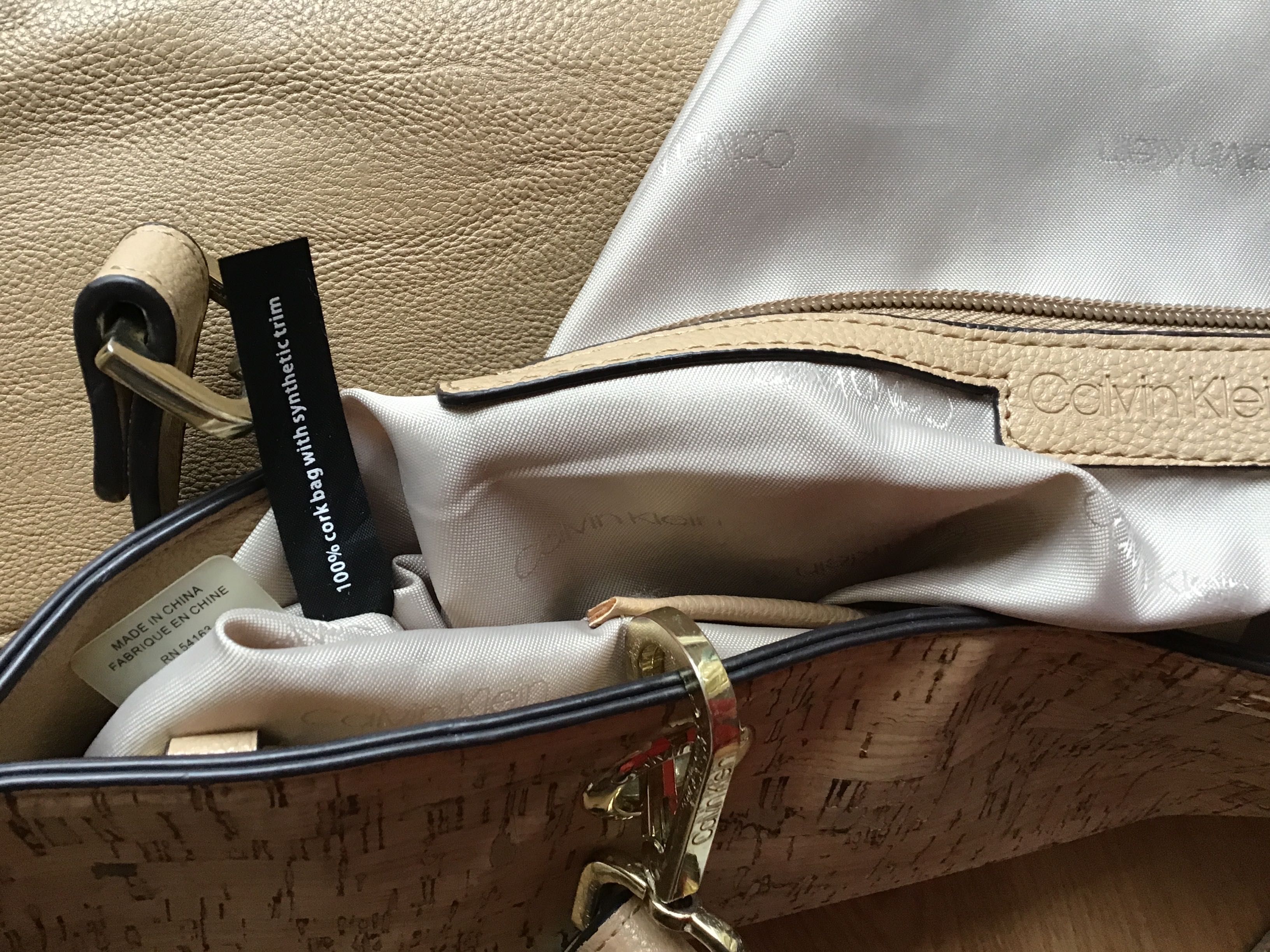 Calvin Klein torebka z korka shopper bag oryginalna