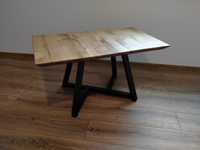 Stół dębowy, stolik kawowy, drewniany, metalowe nogi