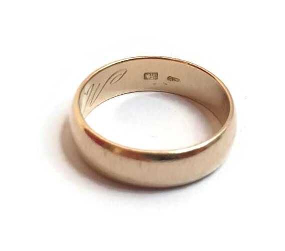 Wyrób jubilerski - złota obrączka 585 6,35g R.23 (GRAWER)