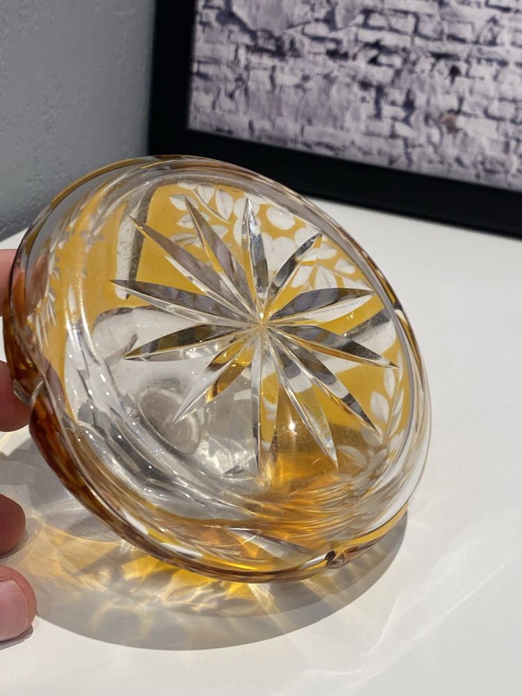 Antyczny krysztalowy flakon na perfumy - karafka - vintage - retro