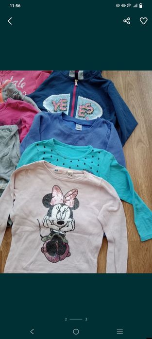 Zestaw ubrań rozm 122/128 7 sztuk, bluzy dziewczęce