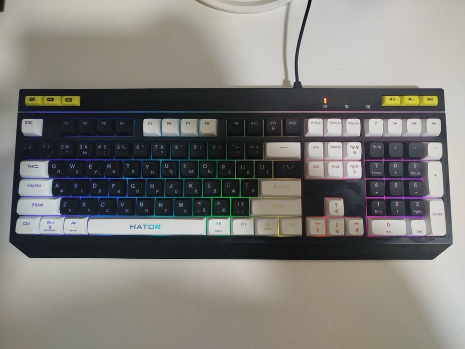 Клавіатура HATOR Icefall USB Black/White