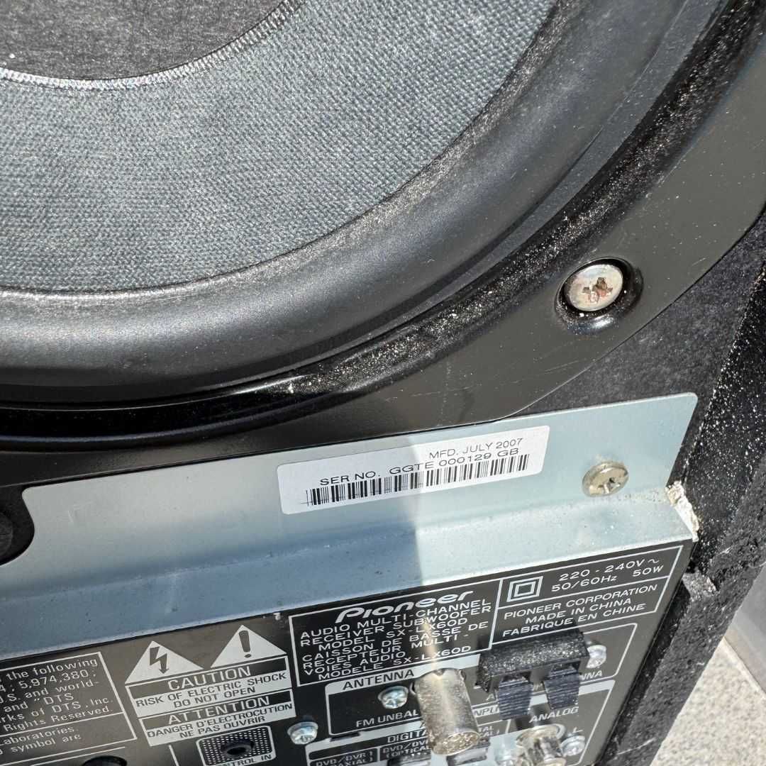 Sistema Home Cinema Pioneer XV-DV600 com Subwoofer S-W80V no estado