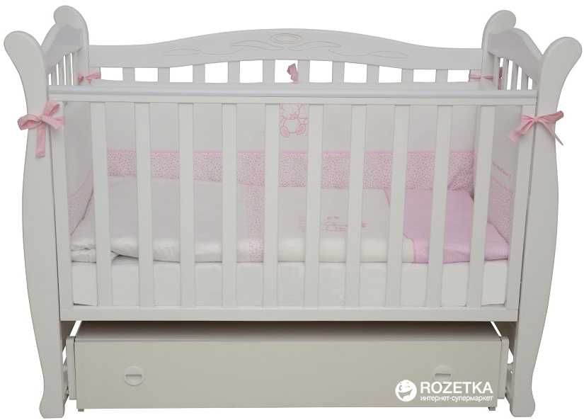 Ліжко дитяче Верес Соня ЛД15 білий з маятником та шухлядою