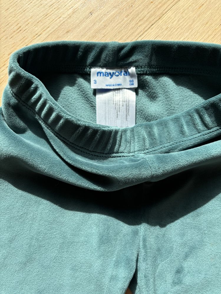Mayoral 98 aksamitne welurowe miłe w dotyku legginsy spodnie jesień