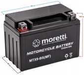 Akumulator żelowy MTX9-BS YTX9-BS 8Ah MORETTI 12V 8 Ah 120 A