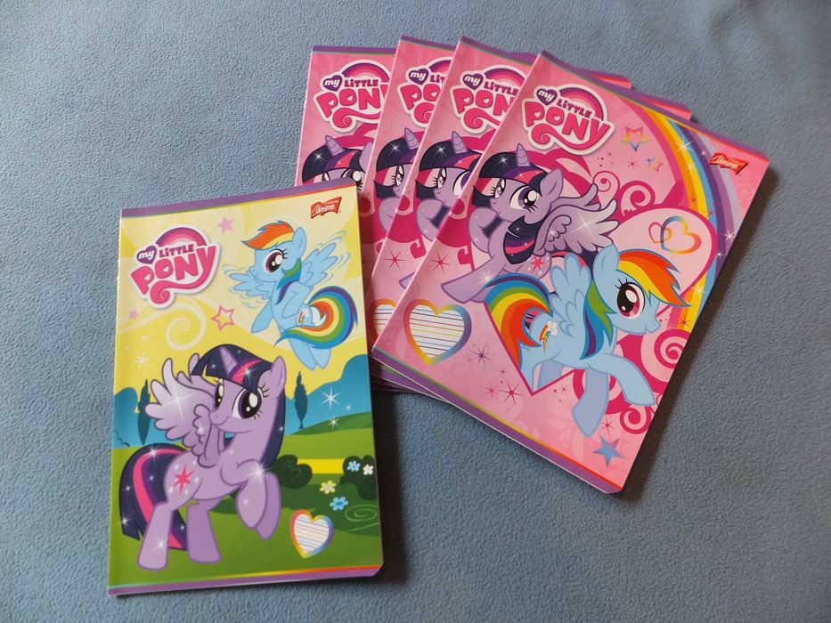 Zestaw pięciu zeszytów MY LITTLE PONY A5/16K miękka okładka kratka