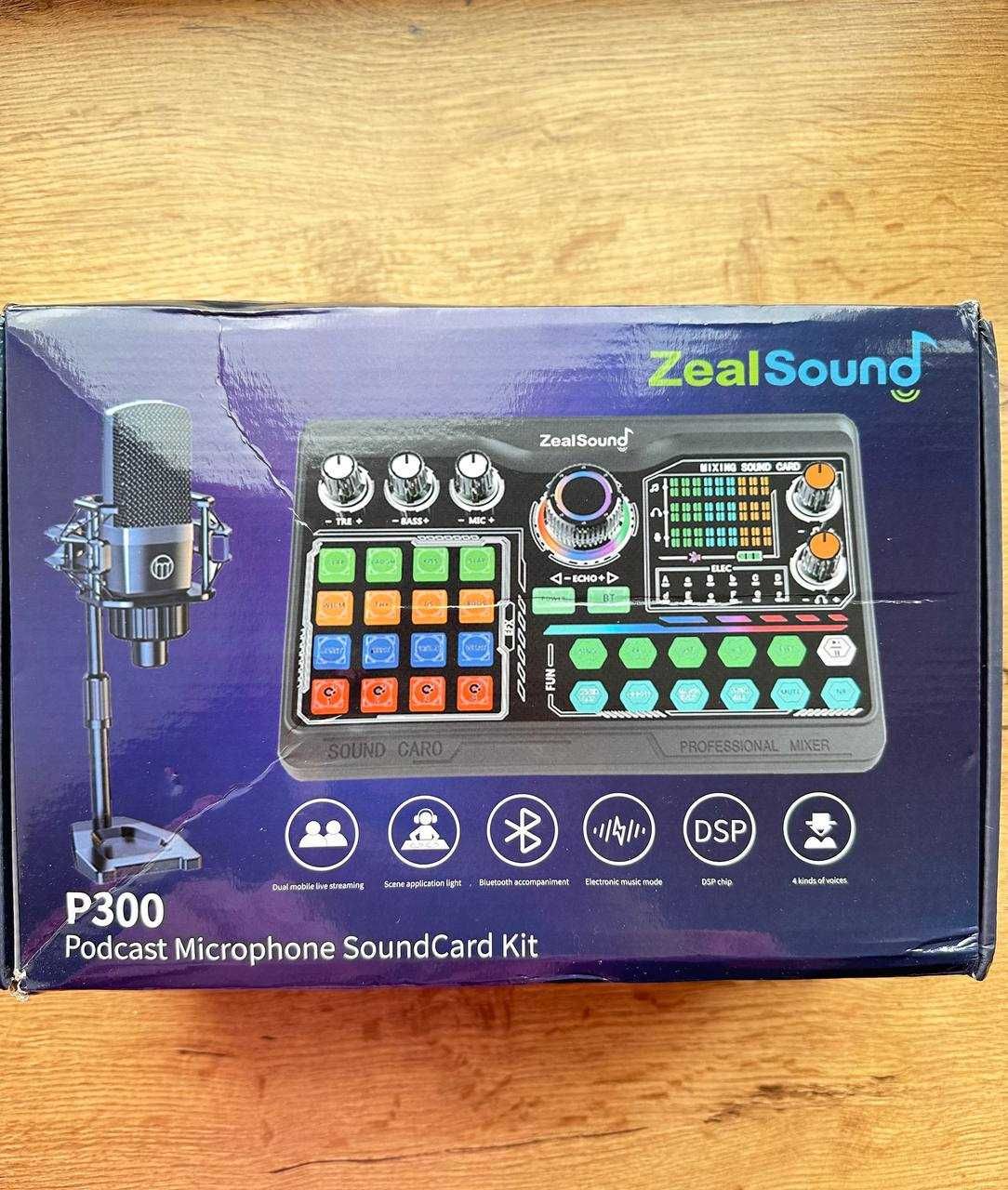 Комплект микрофон и звуковая карта для подкастов ZealSound