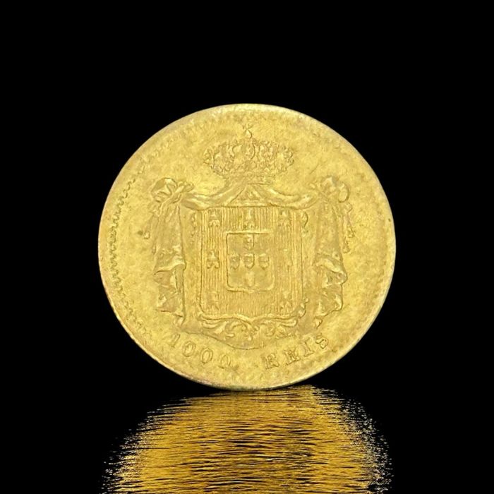 1000 Reis Portugal 1855 Gold Coin