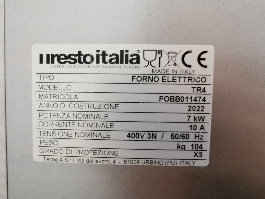 Piec piekarniczy RESTO ITALIA z kamieniem szamotowym 2022 r