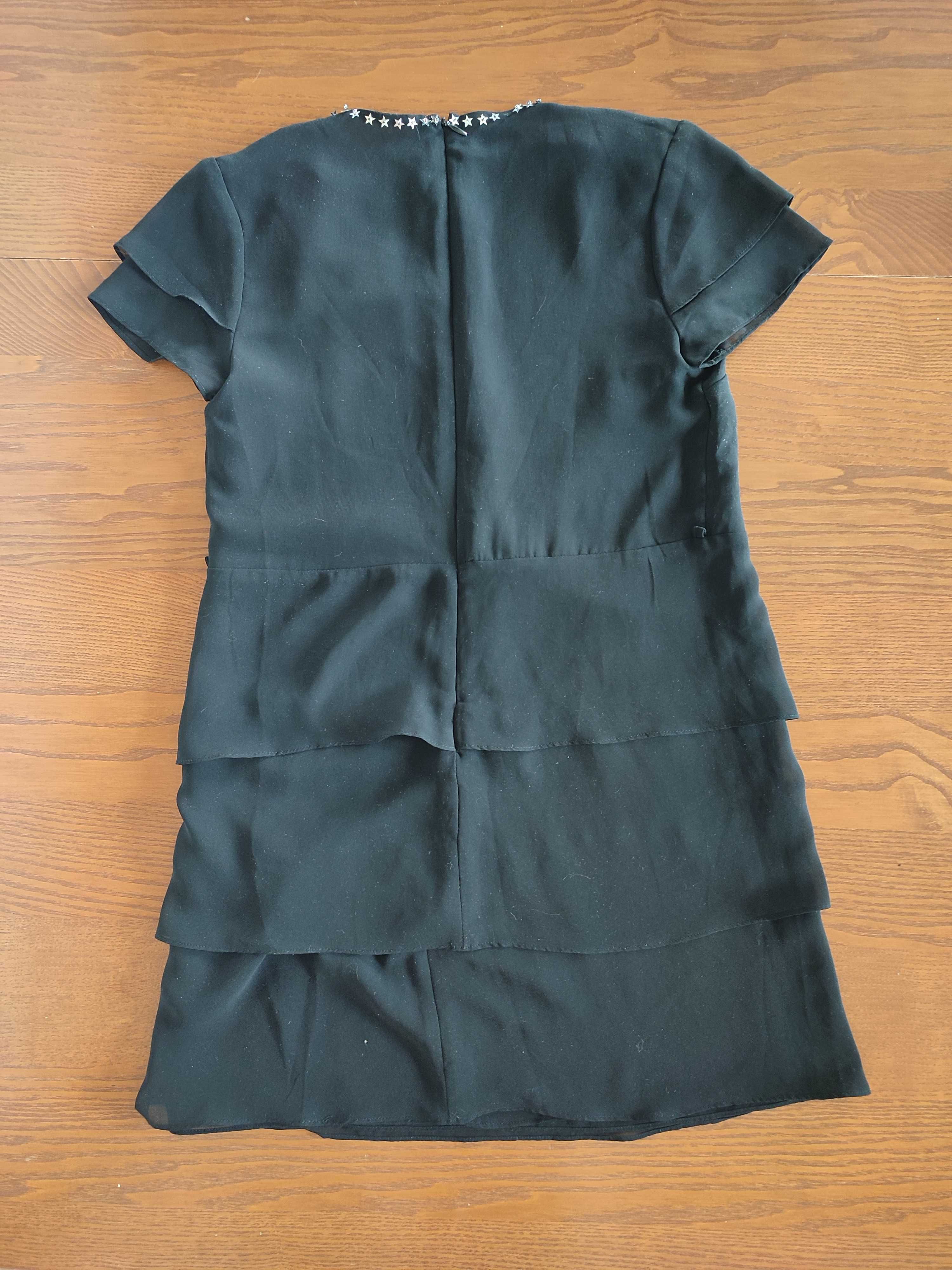 Elegancka czarna sukienka Cacharel 10 lat, 142 cm