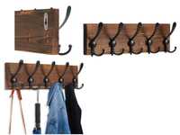 Drewniany wieszak na ubrania z 15 haczykami 41  cm CIEMNY BRĄZ
