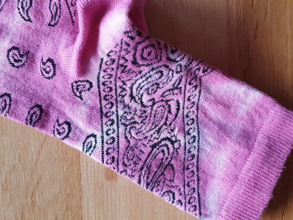 Nowe skarpety Calzedonia różowe bandana tye&dye rosa bawełna one size