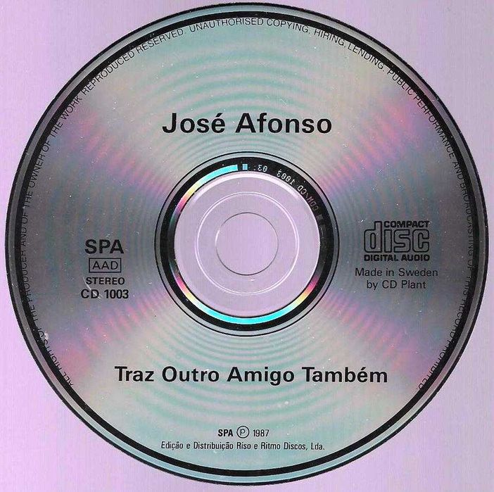 José Afonso - - - - - Traz Outro Amigo Também - - - - - CD