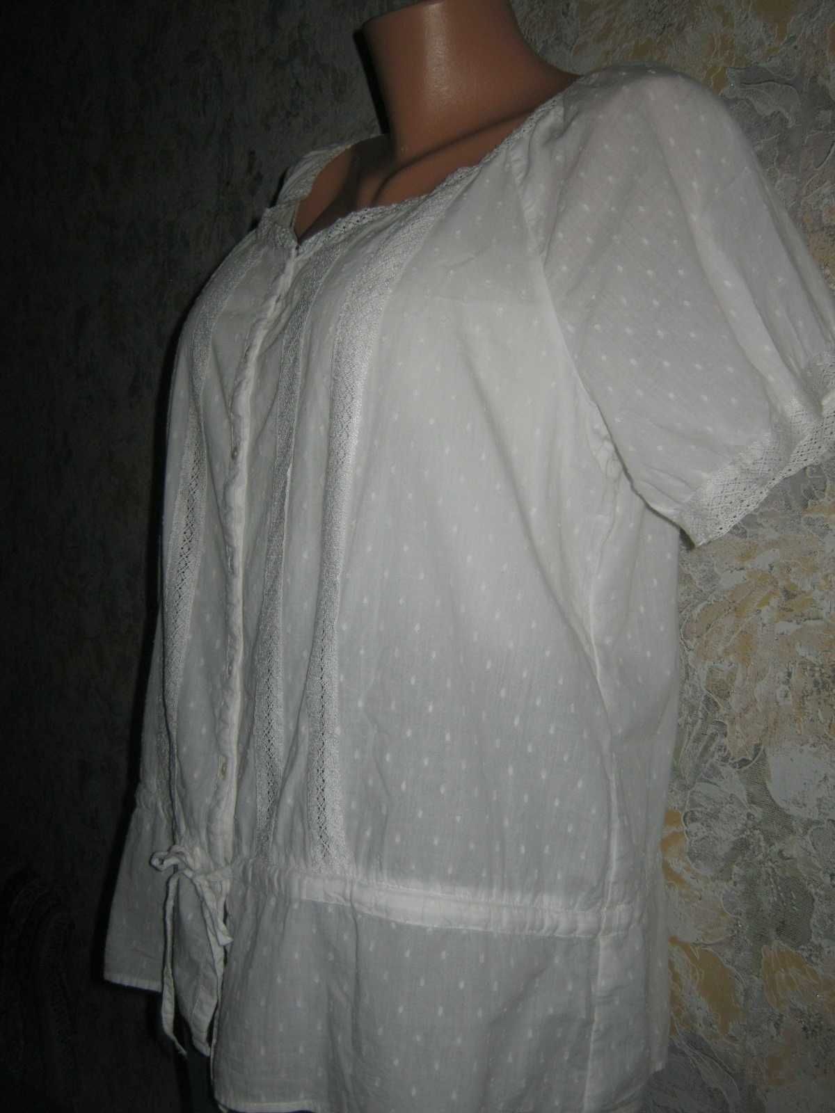 H&M (не ношенная) белая летняя батистовая блуза большой размер