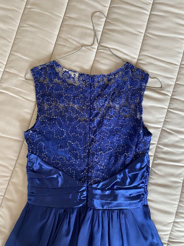 Vestido comprido azul