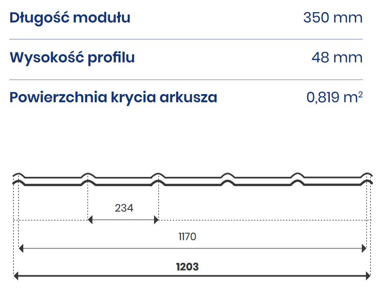 blacha MODUŁOWA blachodachówka 0,5mm ULTRAMAT ATENA WIDAWA