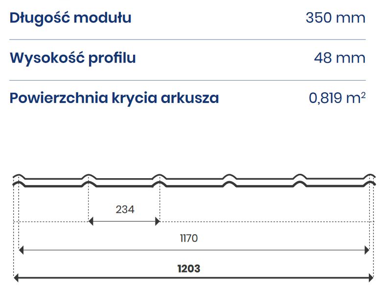 blacha MODUŁOWA blachodachówka 0,5mm ULTRAMAT ATENA WIDAWA