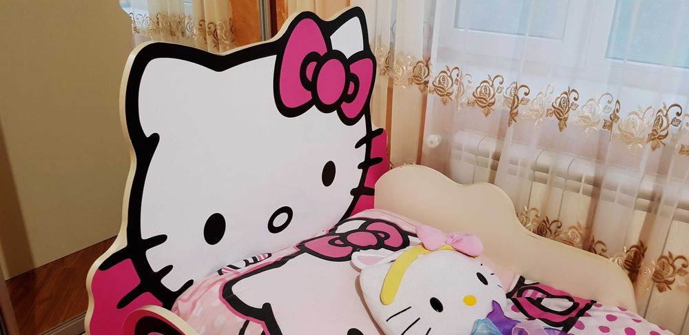 Детская кровать Hello Kitty. Китти + 2 ящика.