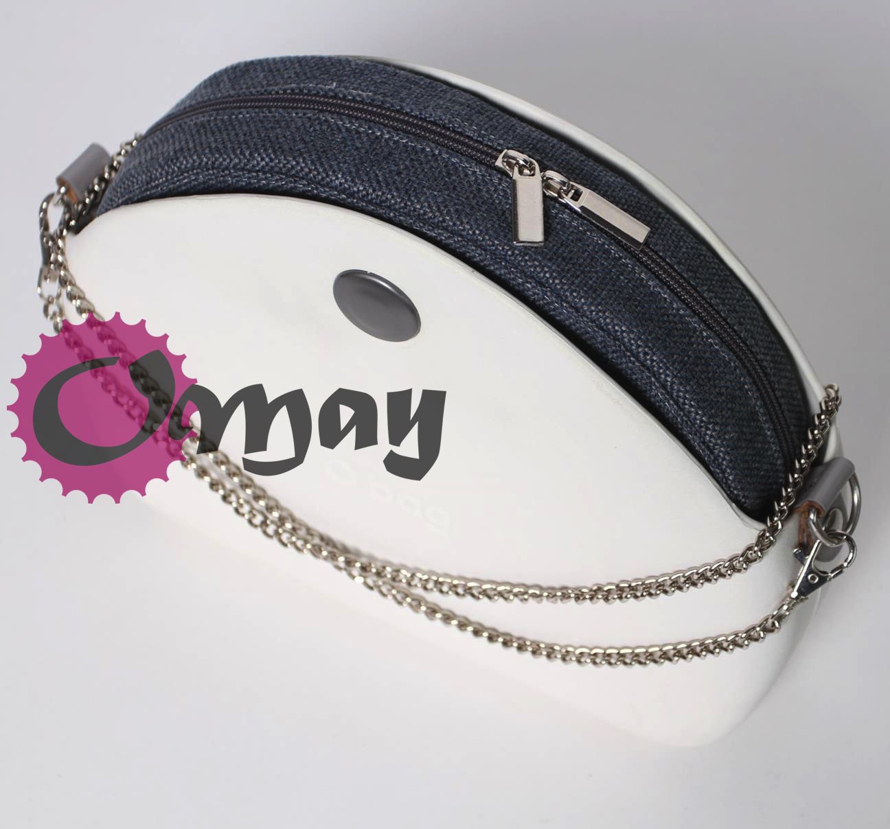 organizer OBAG MOON LIGHT plecionka szary niebieski 2 kieszenie OMAY