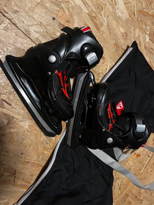 Łyżwy czarno-czerwone oxelo size s/ rozmiar 30-44