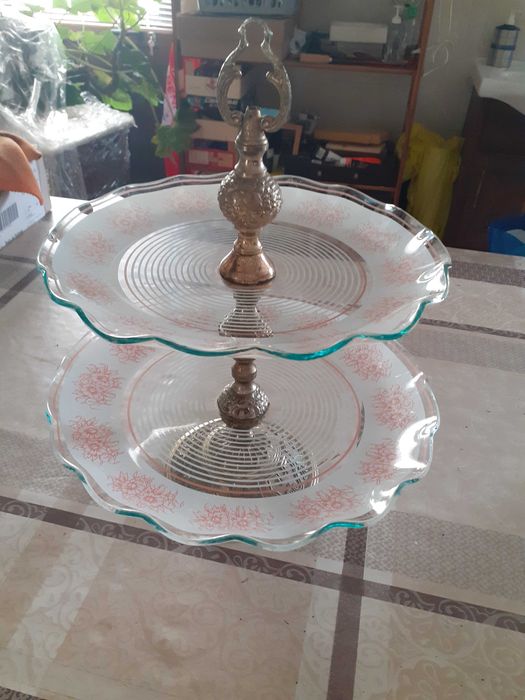 Fruteira vidro antiga